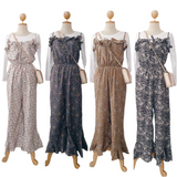 Floral Ruffle Jumpsuit with Straps