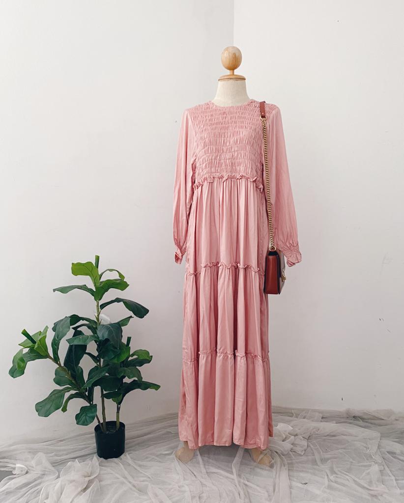 Smocked Maxi Dress - Mat Silk