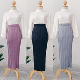 Silky pleated Pencil Skirt