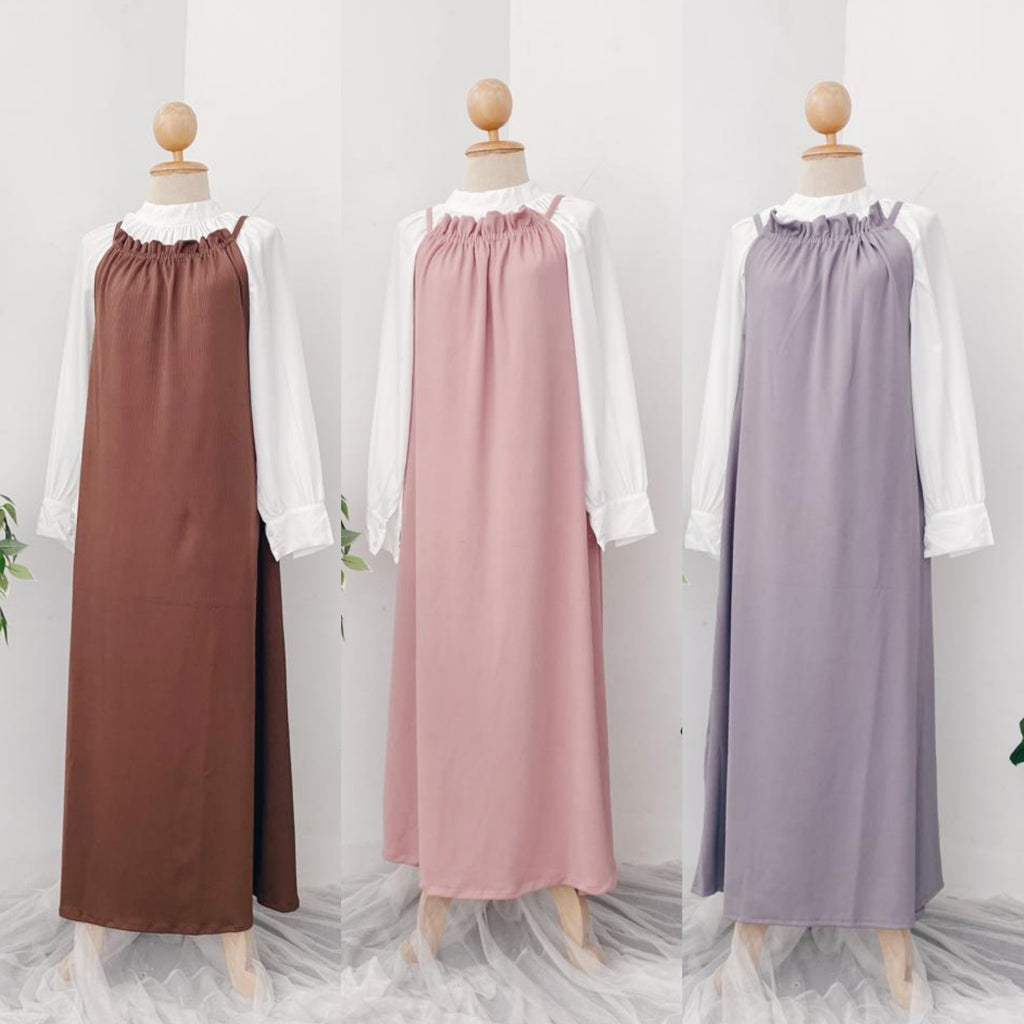 Ruffle Neck Slip-on Dress