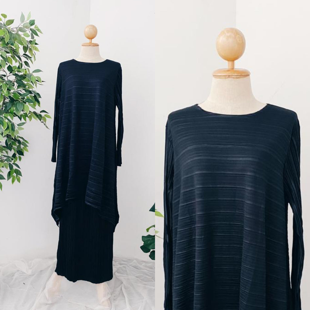 Silky Pleated Skirt &  Tunic