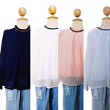 Top Chiffon Manis Plain Casual tops - Taylor