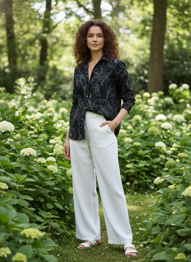 Button Blouse – Maisa | Elegant, Modest & Comfortable Crape Top – Samiha Apparels