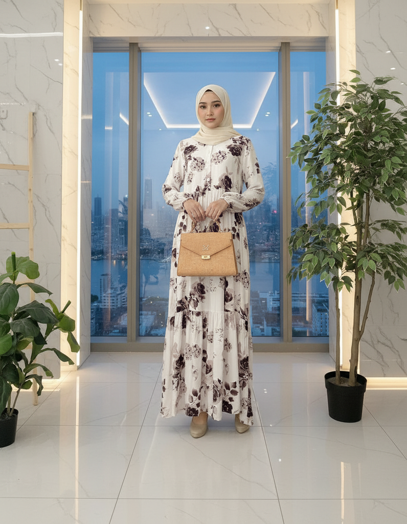 Floral Maxi Dress – Zoysia | Nursing Friendly, Free Size, Comfortable Rayon Diamond Dress