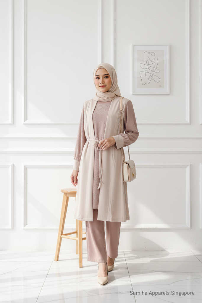 Eyelet Cardigan Midi Dress