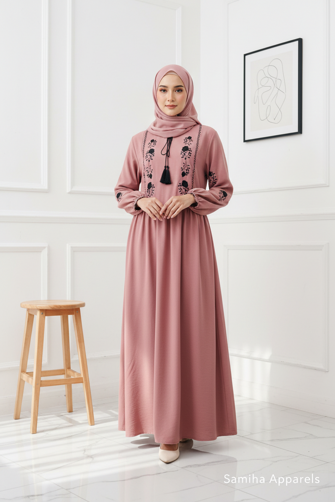 Embroidery Maxi Dress -Afiqah