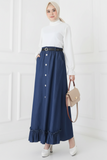 Denim Ruffle Skirt