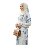 A-Line Maxi Dress – Leaf Modest Elegance with a Touch of Nature