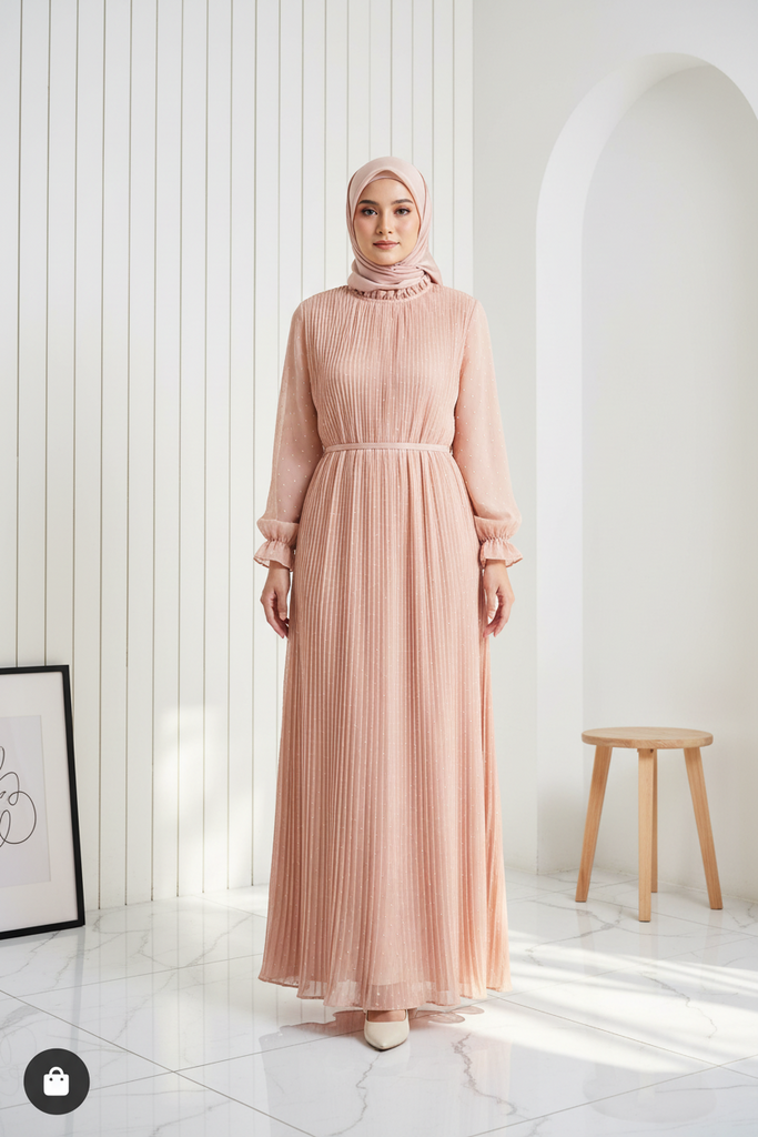 Korean Pleated  Polkadot dress 2.0