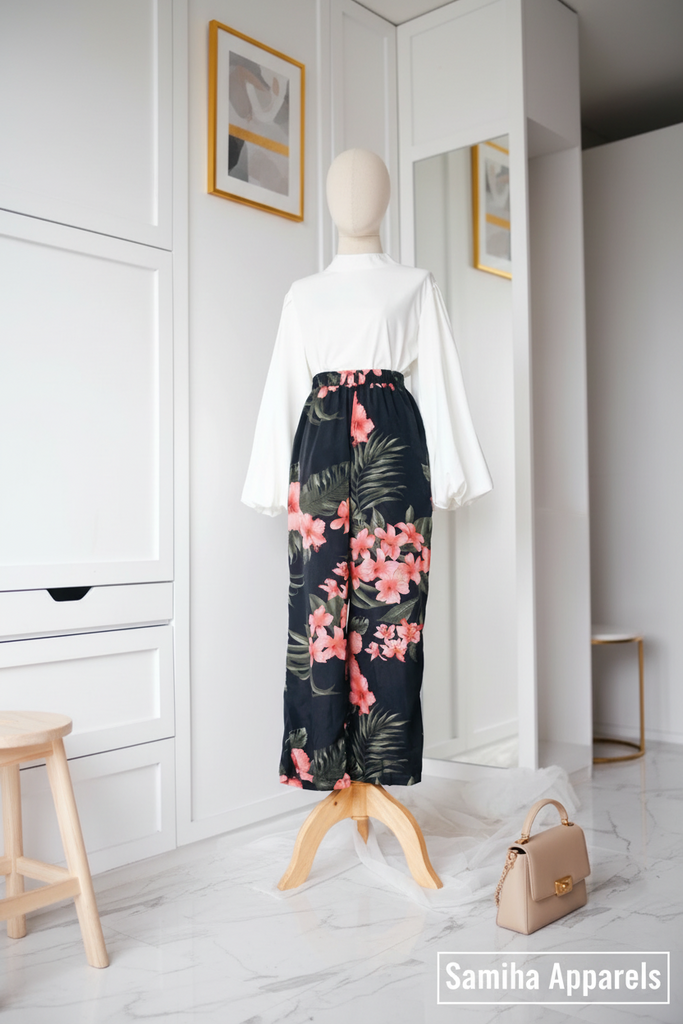 Printed palazzo pants  -Zahira (Instock)