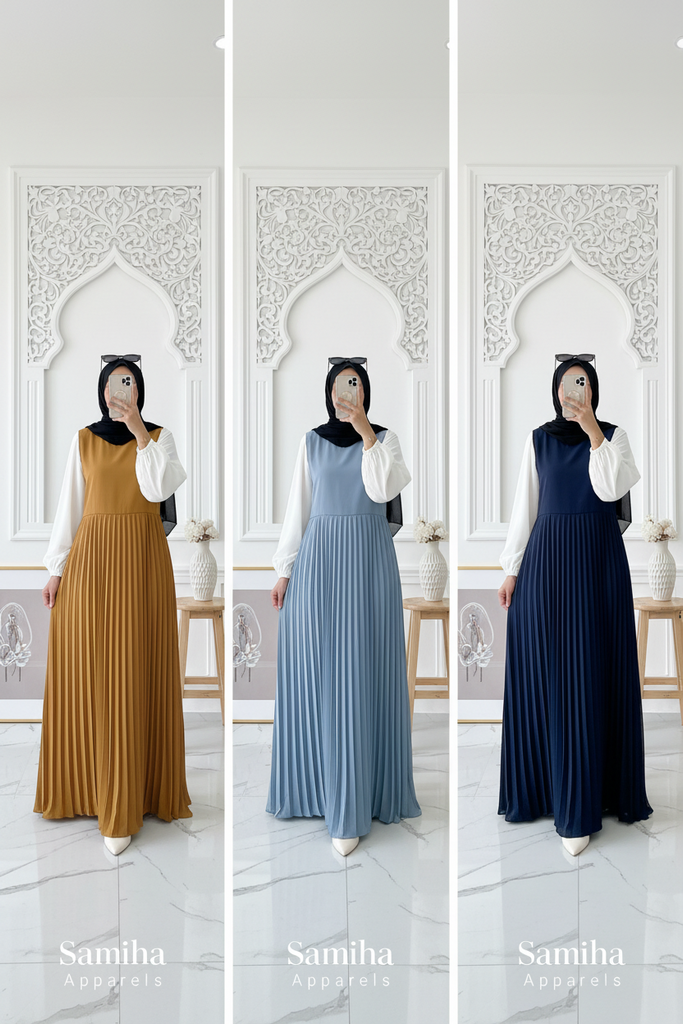 Pleated Slip-On Maxi Dress – Farisa
Graceful • Flowy • Fuss-Free Modesty