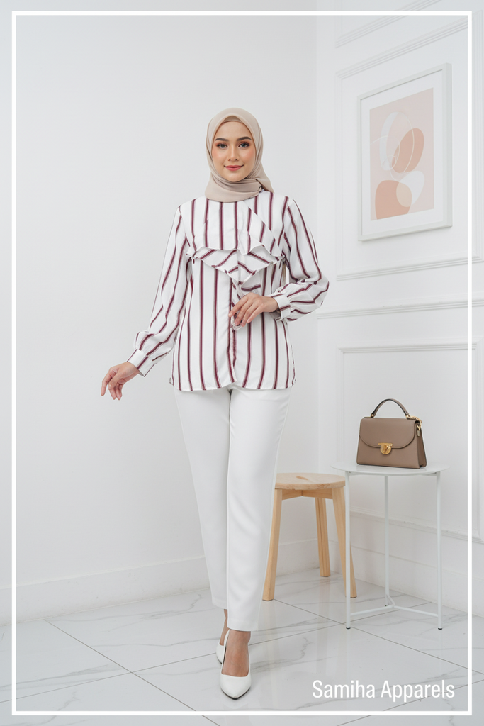 Stripe Fancy Tops - Hinana