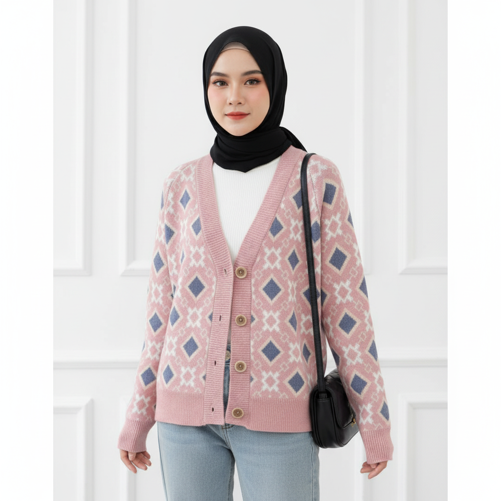 Korean Knitted Cardigan Diamond