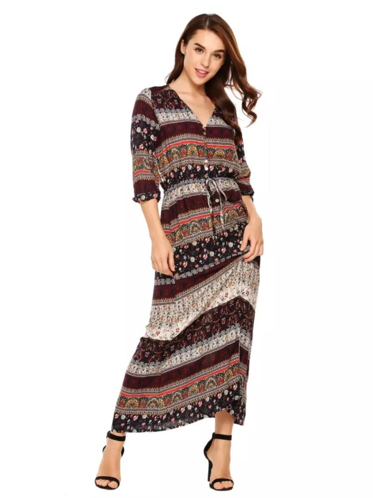 Maxi Dress Bohemian  - Trina  (Instock- New In) - Samiha Apparels