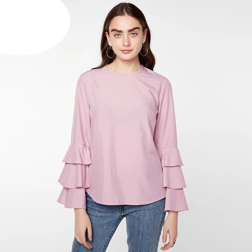 Long Flare Sleeve Flouncing Tops - Big Hearts - Samiha Apparels