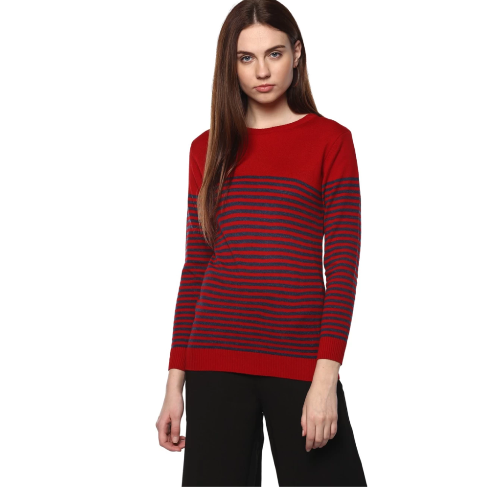 Modeve Striped Roud Neck sweater (Instock) - Samiha Apparels
