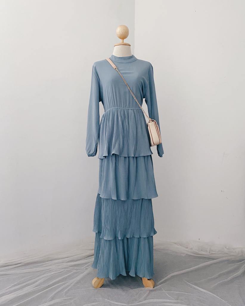 Pleated Layers Maxi Dress - Samiha Apparels