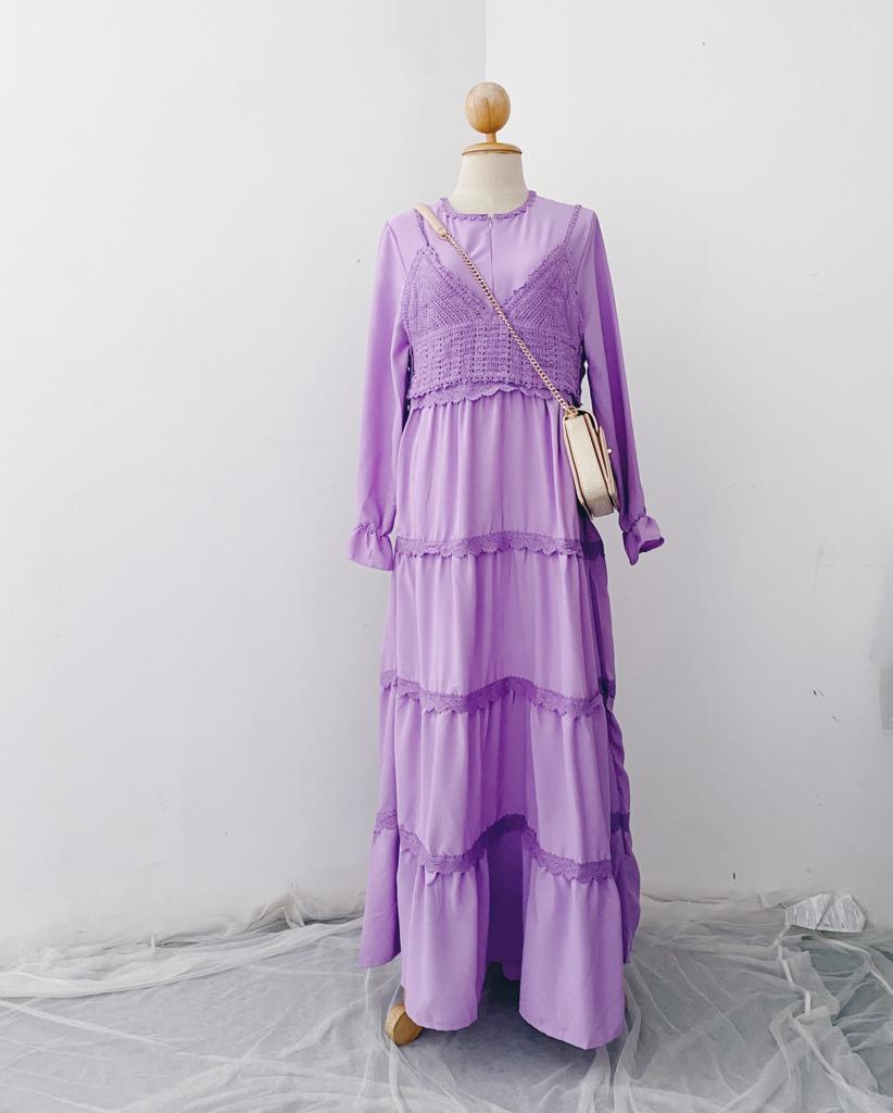 Tiered Crochet Lace Maxi Dress