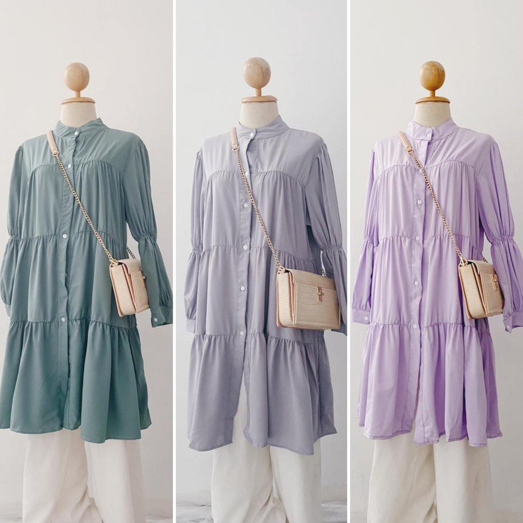 Tiered Button Midi Dress - Samiha Apparels