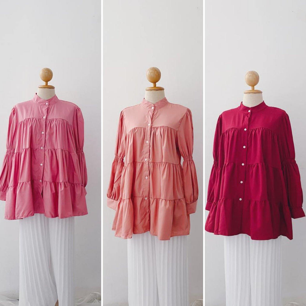 Tiered Button Dolly Top -  Fiqah - Samiha Apparels
