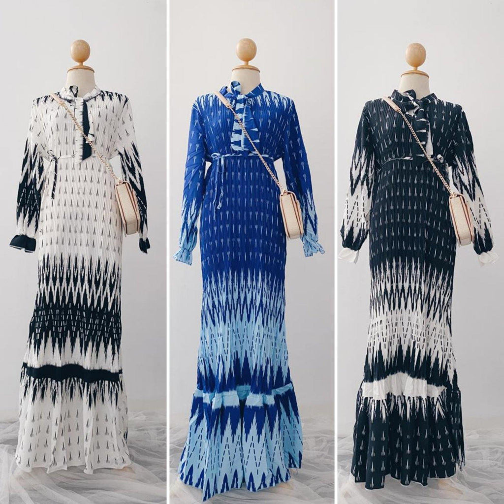 Pleated Maxi Dress-- Fala - Samiha Apparels