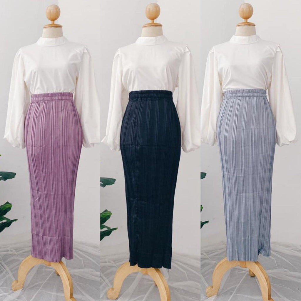 Silky pleated Pencil Skirt - Samiha Apparels