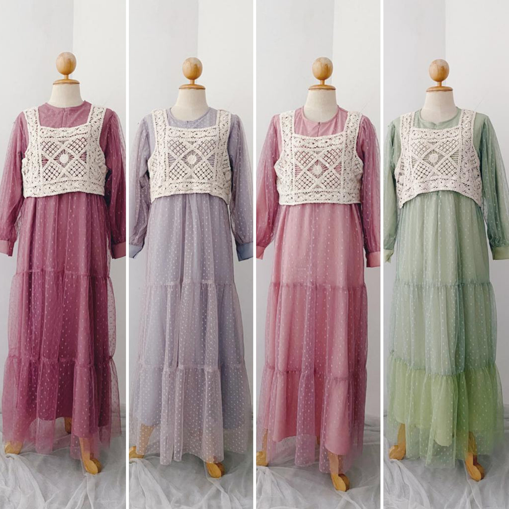 Tiered Crochet Maxi Dress