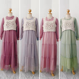 Tiered Crochet Maxi Dress – Modest Fit