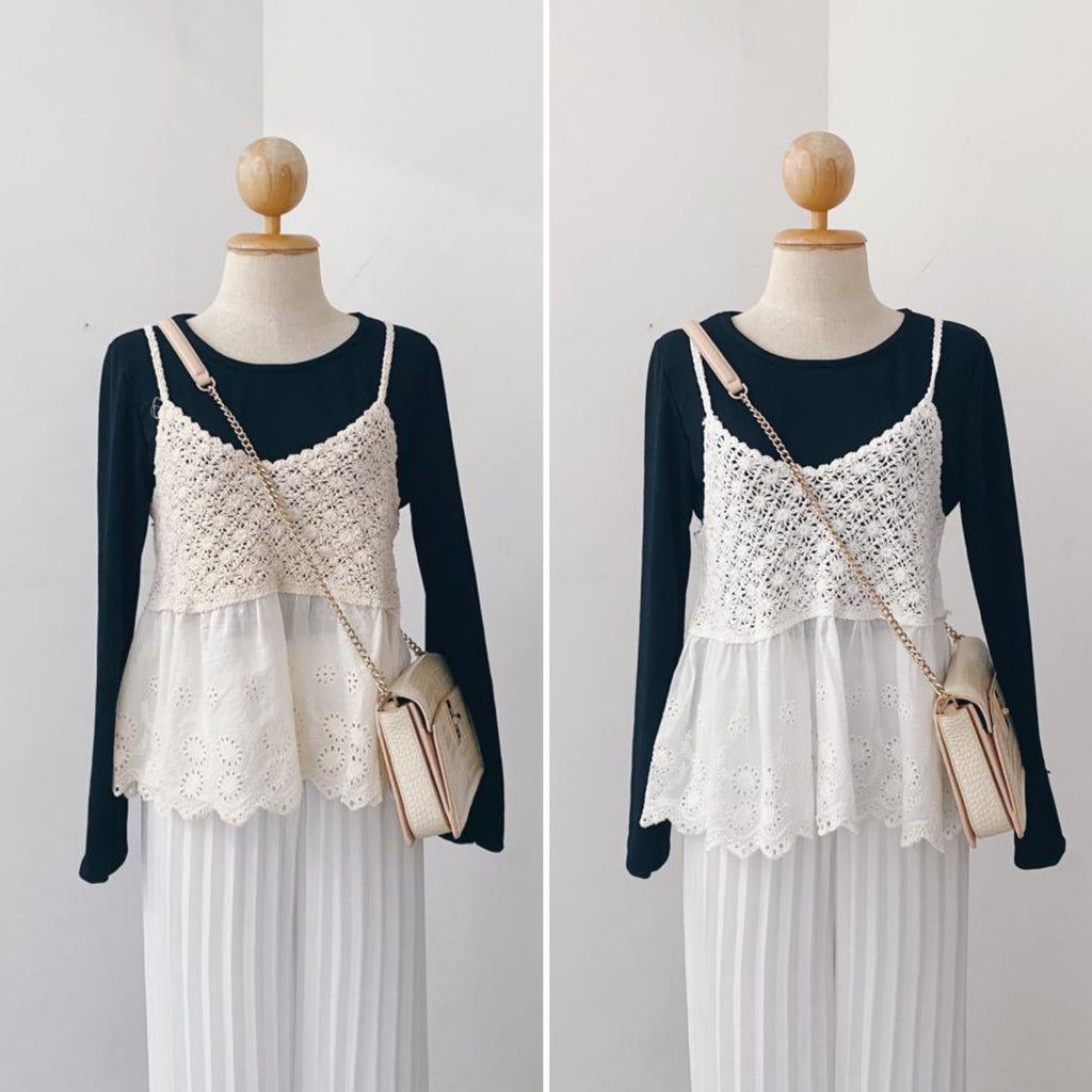 Crochet Slip On Eyelet Top