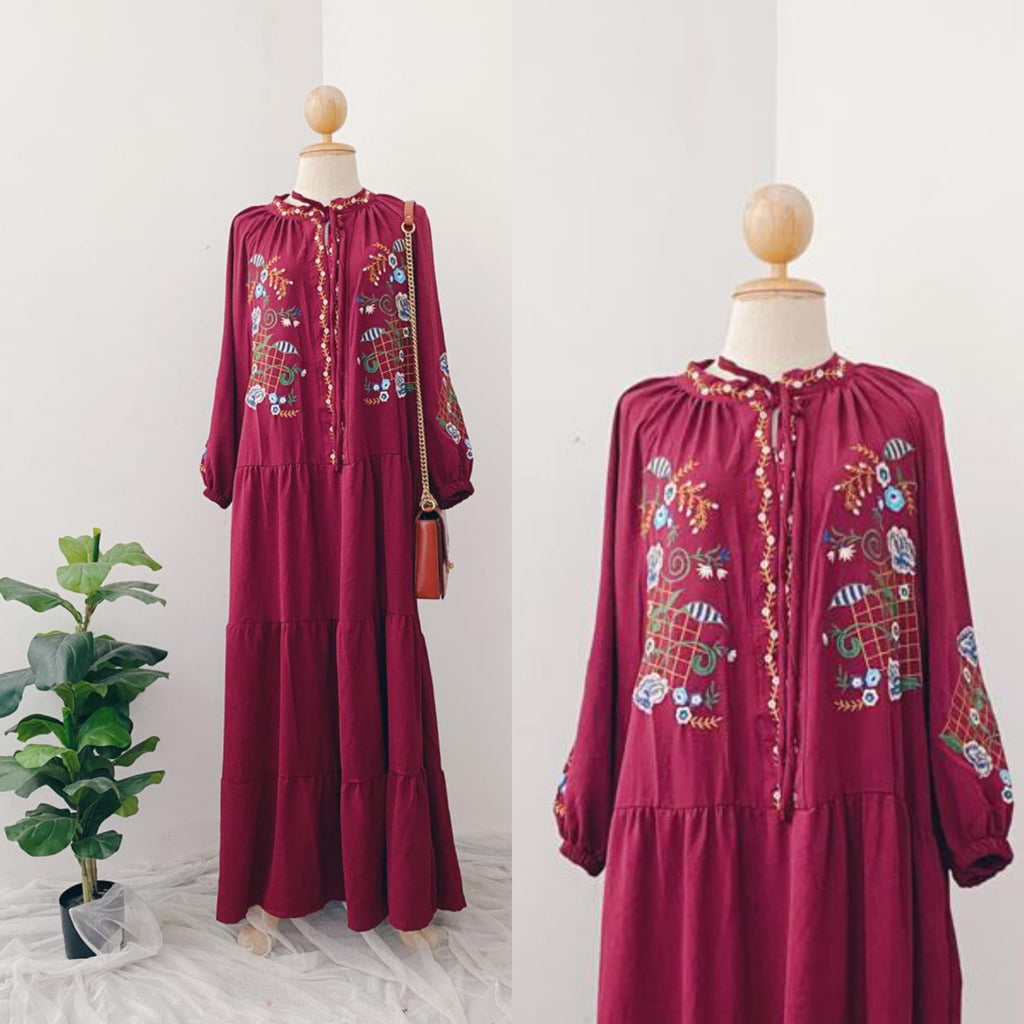Embroidery Maxi Dress Samira