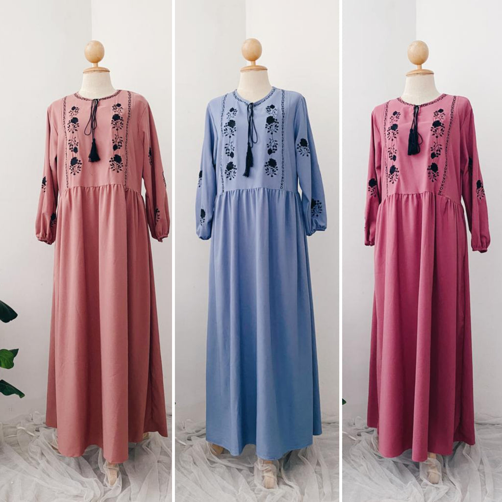 Embroidery Maxi Dress -Afiqah