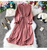 Korean Pleated Dress – Elegant Flar
