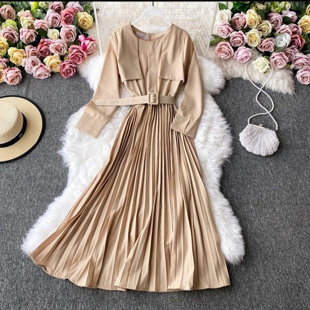 Pleated Dress  - Victoria midi dress - Samiha Apparels